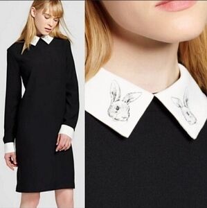 Victoria Beckham for Target Bunny Collar Black Dress Size XS
